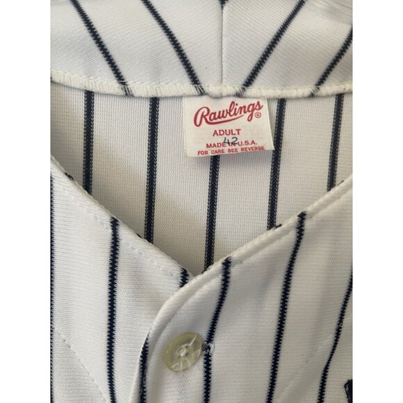 VTG 90s NEW YORK YANKEES Adult 42 Rawlings Authentic MLB Jersey Made USA - Picture 10 of 13